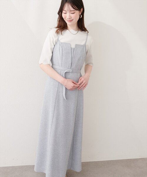 natural couture（ナチュラルクチュール）の「フロントスリットキャミワンピース（ワンピース・レディース・グレー/ブラック/ホワイト系その他/ミント・FREE）」の7枚目の写真