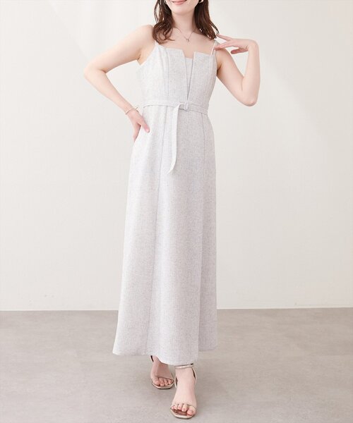 natural couture（ナチュラルクチュール）の「フロントスリットキャミワンピース（ワンピース・レディース・グレー/ブラック/ホワイト系その他/ミント・FREE）」の5枚目の写真
