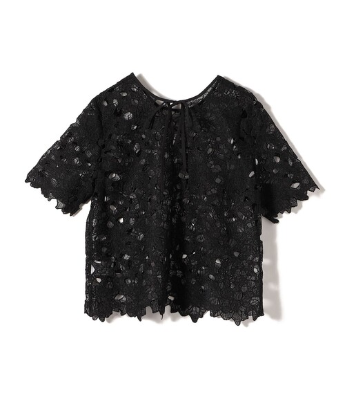 Torrazzo Donna（トラッゾドンナ）の「TORAZZODONNA:〈手洗い可能〉2WAY カットワーク レース ブラウス（シャツ/ブラウス・レディース・ブラック・ONE SIZE）」の8枚目の写真