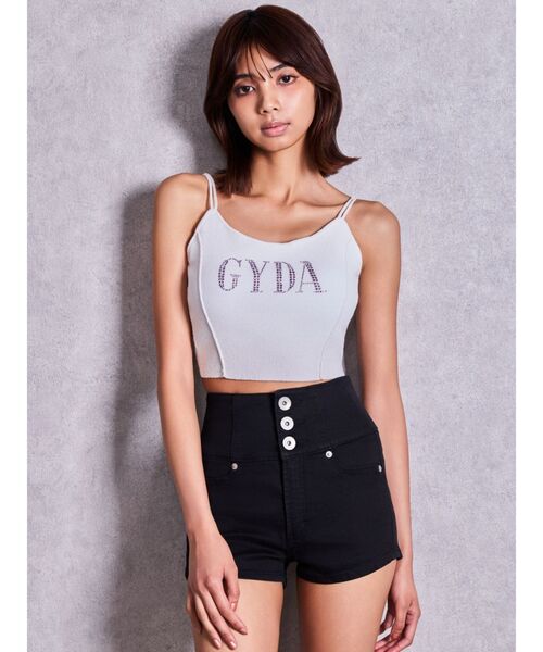 GYDA(ジェイダ)の「ハイウエストボタンBACKカーブクロスGYDA chainデニムショートパンツ(デニムパンツ・レディース・インディゴブルー/ライトブルー/ブラック・MEDIUM/SMALL/X-SMALL)」の5枚目の写真