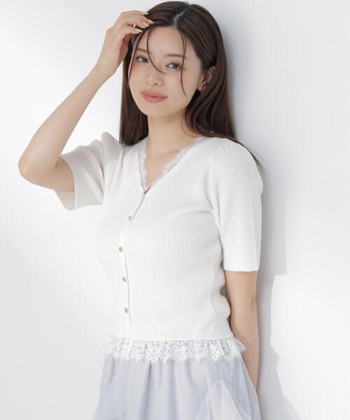 PROPORTION BODY DRESSING(プロポーションボディドレッシング)の「【カーキ追加生産】レースレイヤード風リブニット / 1216270604(ニット/セーター・レディース・カーキ/ホワイト系その他/ピンク・FREE)」の9枚目の写真