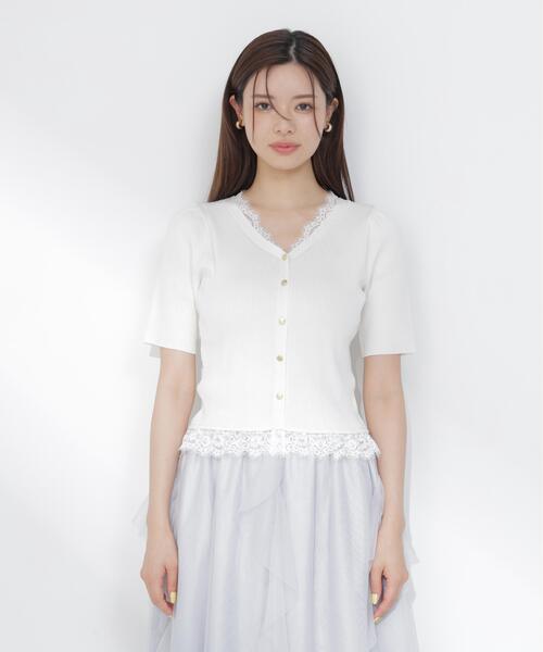PROPORTION BODY DRESSING(プロポーションボディドレッシング)の「【カーキ追加生産】レースレイヤード風リブニット / 1216270604(ニット/セーター・レディース・カーキ/ホワイト系その他/ピンク・FREE)」の14枚目の写真