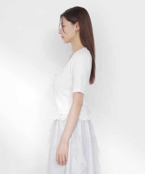 PROPORTION BODY DRESSING(プロポーションボディドレッシング)の「【カーキ追加生産】レースレイヤード風リブニット / 1216270604(ニット/セーター・レディース・カーキ/ホワイト系その他/ピンク・FREE)」の15枚目の写真