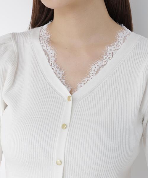 PROPORTION BODY DRESSING(プロポーションボディドレッシング)の「【カーキ追加生産】レースレイヤード風リブニット / 1216270604(ニット/セーター・レディース・カーキ/ホワイト系その他/ピンク・FREE)」の17枚目の写真