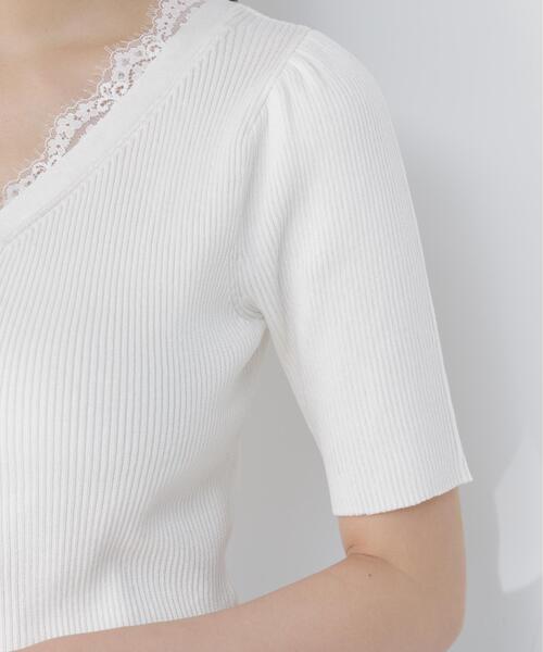 PROPORTION BODY DRESSING(プロポーションボディドレッシング)の「【カーキ追加生産】レースレイヤード風リブニット / 1216270604(ニット/セーター・レディース・カーキ/ホワイト系その他/ピンク・FREE)」の18枚目の写真