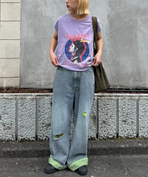CIAOPANIC TYPY（チャオパニックティピー）の「【ユニセックス】パウダー加工アソート柄ヴィンテージタンクトップ（タンクトップ・メンズ・チャコールグレー/パープル/ネイビー・ONE SIZE）」の22枚目の写真