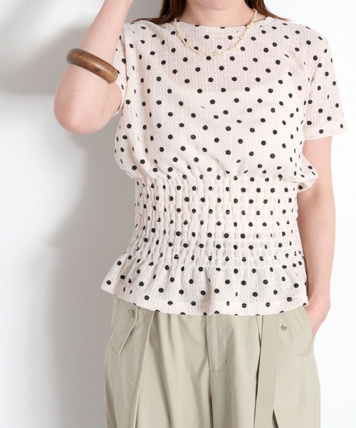 cepo（セポ）の「ドットプリントシャーリングプルオーバー（Tシャツ/カットソー・レディース・ベージュ系/ブラウン系・M）」の4枚目の写真