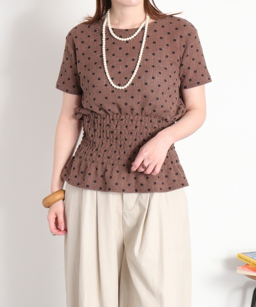 cepo（セポ）の「ドットプリントシャーリングプルオーバー（Tシャツ/カットソー・レディース・ベージュ系/ブラウン系・M）」の20枚目の写真