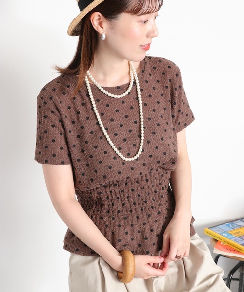 cepo（セポ）の「ドットプリントシャーリングプルオーバー（Tシャツ/カットソー・レディース・ベージュ系/ブラウン系・M）」の17枚目の写真
