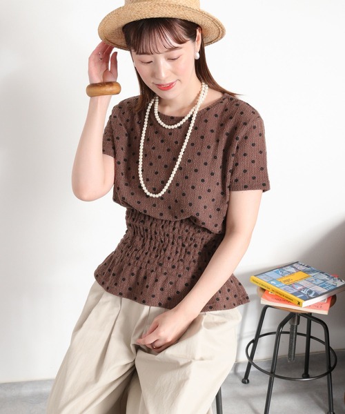 cepo（セポ）の「ドットプリントシャーリングプルオーバー（Tシャツ/カットソー・レディース・ベージュ系/ブラウン系・M）」の16枚目の写真