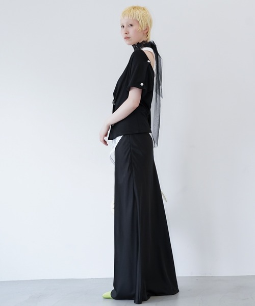 chuclla(チュクラ)の「ドレープネックトップス chw26s330(Tシャツ/カットソー・レディース・ホワイト/ブラック・FREE)」の8枚目の写真
