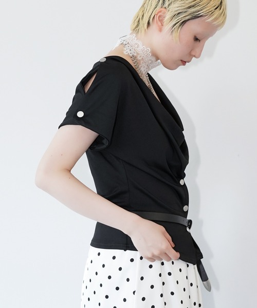 chuclla(チュクラ)の「ドレープネックトップス chw26s330(Tシャツ/カットソー・レディース・ホワイト/ブラック・FREE)」の19枚目の写真