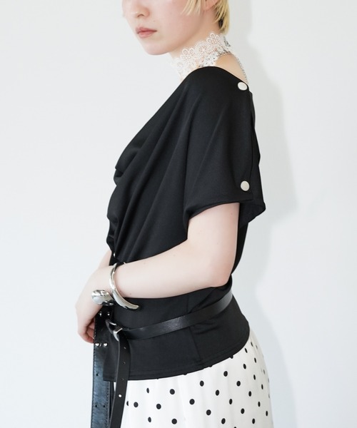chuclla(チュクラ)の「ドレープネックトップス chw26s330(Tシャツ/カットソー・レディース・ホワイト/ブラック・FREE)」の20枚目の写真