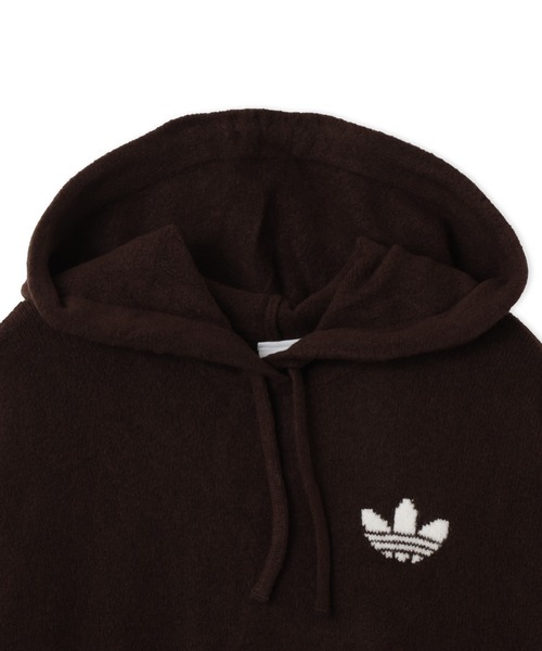 adidas（アディダス）の「adidas ESSENTIALS KNIT HOODIE / アディダス エッセンシャルズ ニット フーディー（パーカー・レディース・ブラウン・S/M/L）」の4枚目の写真