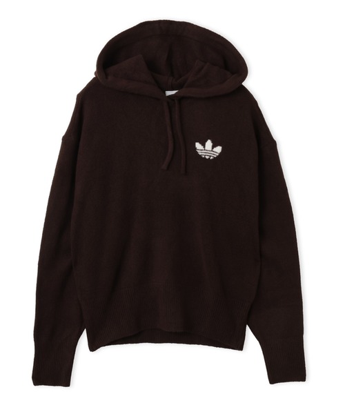 adidas（アディダス）の「adidas ESSENTIALS KNIT HOODIE / アディダス エッセンシャルズ ニット フーディー（パーカー・レディース・ブラウン・S/M/L）」の5枚目の写真