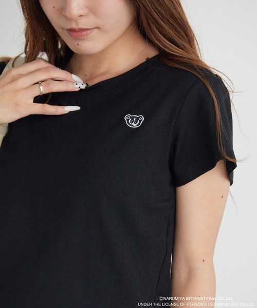 ANGEL BLUE（エンジェルブルー）の「【ANGEL BLUE】別注 エンジェルブルー ワンポイント ベーシックTシャツ（Tシャツ/カットソー・レディース・ブラック/ホワイト・FREE）」の2枚目の写真