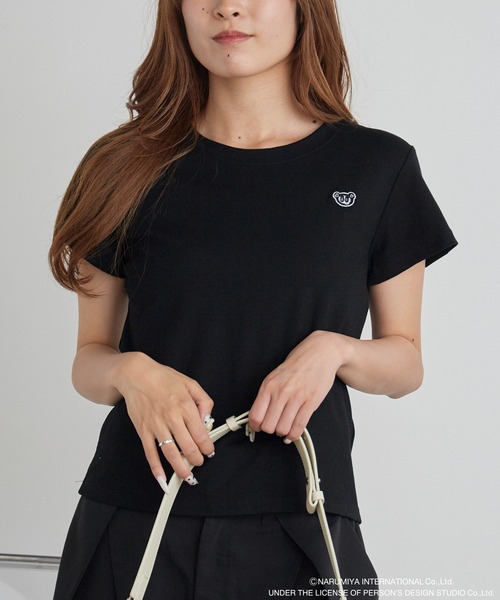 ANGEL BLUE（エンジェルブルー）の「【ANGEL BLUE】別注 エンジェルブルー ワンポイント ベーシックTシャツ（Tシャツ/カットソー・レディース・ブラック/ホワイト・FREE）」の5枚目の写真