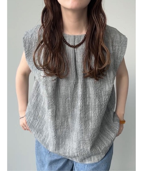 Te chichi（テチチ）の「リネンミックスクレープブラウス(セットアップ可)（シャツ/ブラウス・レディース・ブラック/その他2/その他1・F）」の6枚目の写真