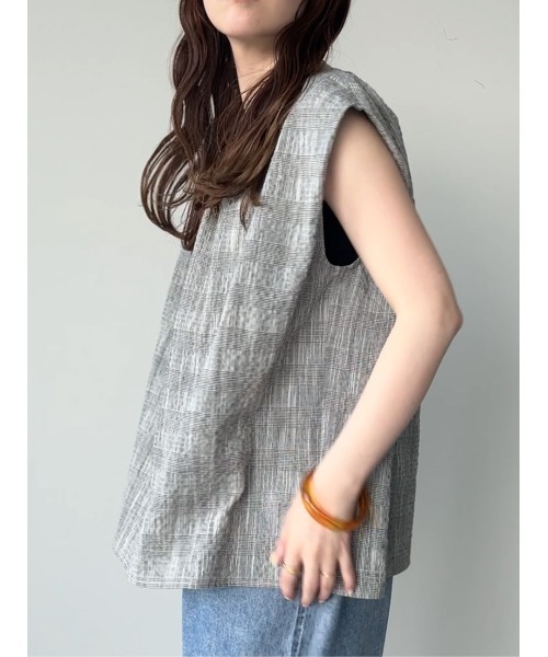 Te chichi（テチチ）の「リネンミックスクレープブラウス(セットアップ可)（シャツ/ブラウス・レディース・ブラック/その他2/その他1・F）」の7枚目の写真