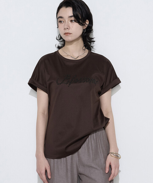 K.T KIYOKO TAKASE（キヨコタカセ）の「〔 TALLサイズ 〕 コットンスムース パールTシャツ（Tシャツ/カットソー・レディース・ミント/トップグレー/ブラウン・15号）」の3枚目の写真