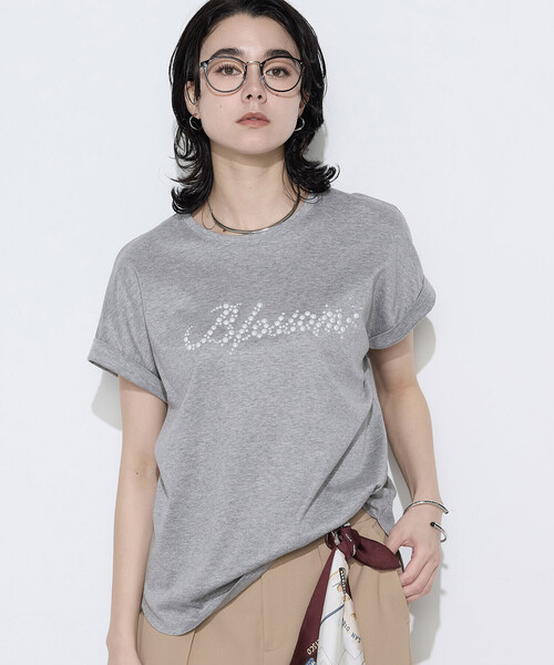 K.T KIYOKO TAKASE（キヨコタカセ）の「〔 TALLサイズ 〕 コットンスムース パールTシャツ（Tシャツ/カットソー・レディース・ミント/トップグレー/ブラウン・15号）」の2枚目の写真