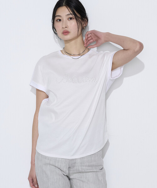 K.T KIYOKO TAKASE（キヨコタカセ）の「〔 TALLサイズ 〕 コットンスムース パールTシャツ（Tシャツ/カットソー・レディース・ミント/トップグレー/ブラウン・15号）」の18枚目の写真