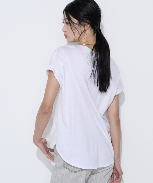K.T KIYOKO TAKASE（キヨコタカセ）の「〔 TALLサイズ 〕 コットンスムース パールTシャツ（Tシャツ/カットソー・レディース・ミント/トップグレー/ブラウン・15号）」の19枚目の写真