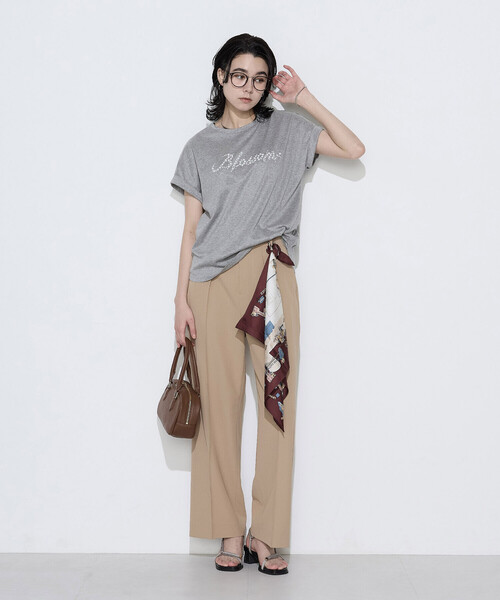 K.T KIYOKO TAKASE（キヨコタカセ）の「〔 TALLサイズ 〕 コットンスムース パールTシャツ（Tシャツ/カットソー・レディース・ミント/トップグレー/ブラウン・15号）」の22枚目の写真