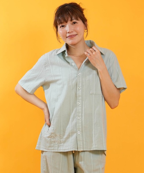 Hula Lani(フララニ)の「HULALANI/フララニ レディース 半袖 シャツ ワンポイント 263HU2SH097(シャツ/ブラウス・レディース・ホワイト/ピンク/ブルー・FREE)」の11枚目の写真