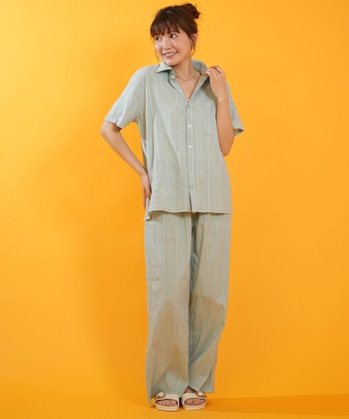 Hula Lani(フララニ)の「HULALANI/フララニ レディース 半袖 シャツ ワンポイント 263HU2SH097(シャツ/ブラウス・レディース・ホワイト/ピンク/ブルー・FREE)」の13枚目の写真