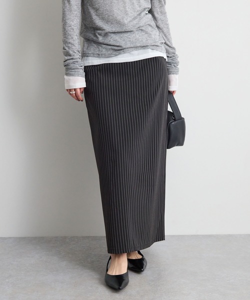 STELLA FISH(ステラフィッシュ)の「ストライプスカート(スカート・レディース・グレー/ブラック/ベージュ・SMALL/MEDIUM)」の4枚目の写真