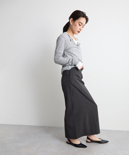 STELLA FISH(ステラフィッシュ)の「ストライプスカート(スカート・レディース・グレー/ブラック/ベージュ・SMALL/MEDIUM)」の11枚目の写真