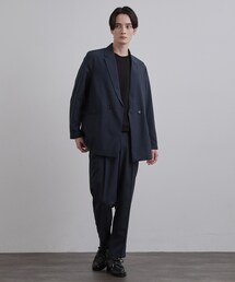 tk.TAKEO KIKUCHI（ティーケータケオキクチ）の「【昨年ランキング1位!】AIRY DRY アソートセットアップ 上下2点セット 吸水速乾 UVカット マシーンウォッシャブル シングルジャケット ダブルジャケット ワイドテーパードパンツ（セットアップ）」