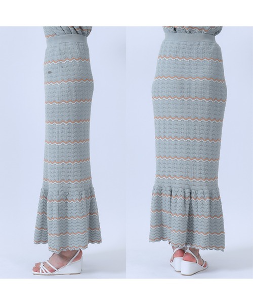 MARY QUANT(マリークワント)の「ウェーブニット スカート(スカート・レディース・ネイビー/ブラック/アイボリー/ブルー・M)」の14枚目の写真