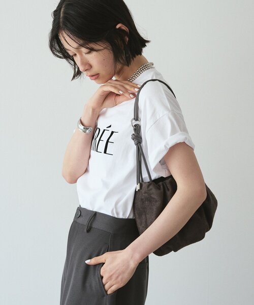 russet（ラシット）の「【WEB限定】スエード巾着4WAYショルダーバッグ（ショルダーバッグ・レディース・ダークブラウン/グレー・FREE）」の6枚目の写真