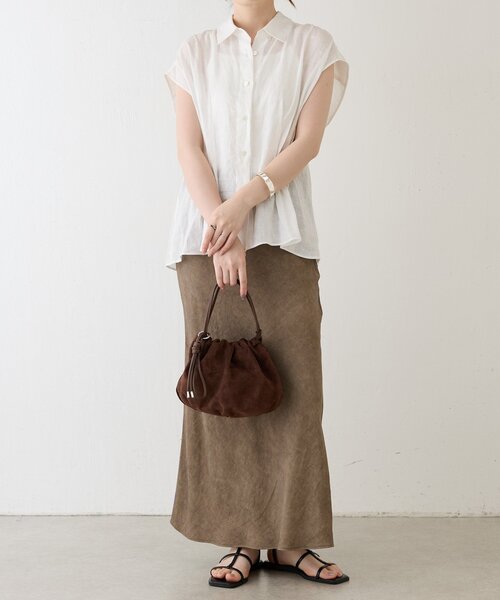 russet（ラシット）の「【WEB限定】スエード巾着4WAYショルダーバッグ（ショルダーバッグ・レディース・ダークブラウン/グレー・FREE）」の15枚目の写真