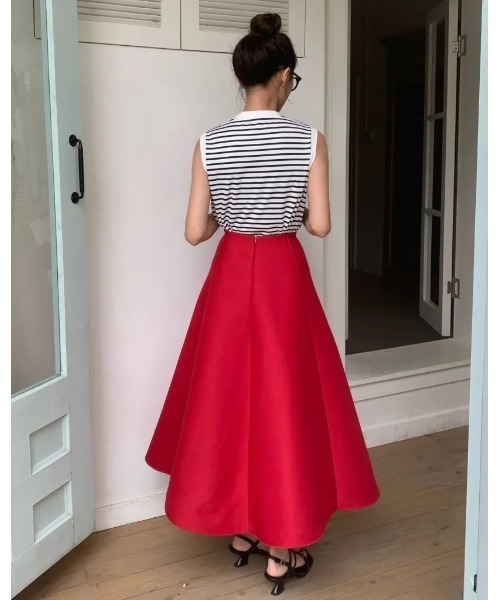 BIRTHDAY BASH(バースデイバッシュ)の「A LINE BONDING SKIRT LONG LIMITED RED(スカート・レディース・レッド・LARGE/SMALL)」の7枚目の写真