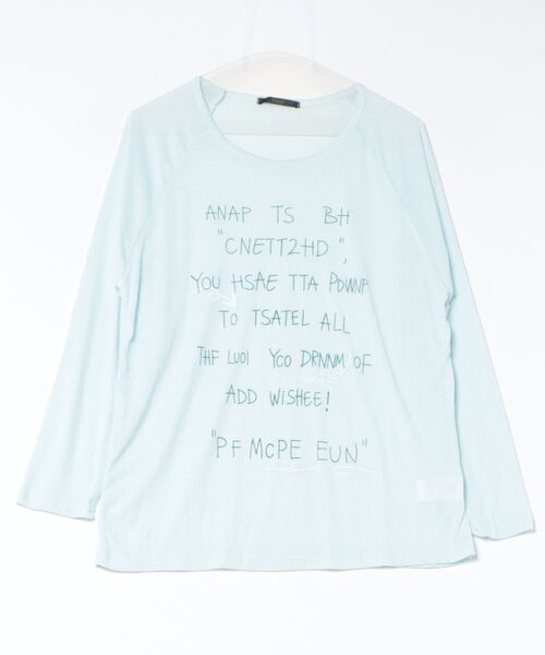 Ritzy(リッツィー)の「ロゴプリントシアーロングスリーブカットソー(Tシャツ/カットソー・レディース・ブルー・L/M)」の2枚目の写真