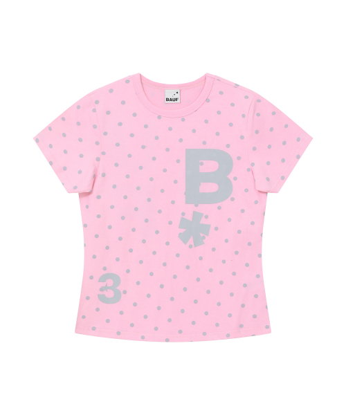 BAUF（バウフ）の「[BAUF x RINKA] BロゴスリムフィットTシャツ [ドットピンク]（Tシャツ/カットソー・レディース・その他・FREE）」の4枚目の写真