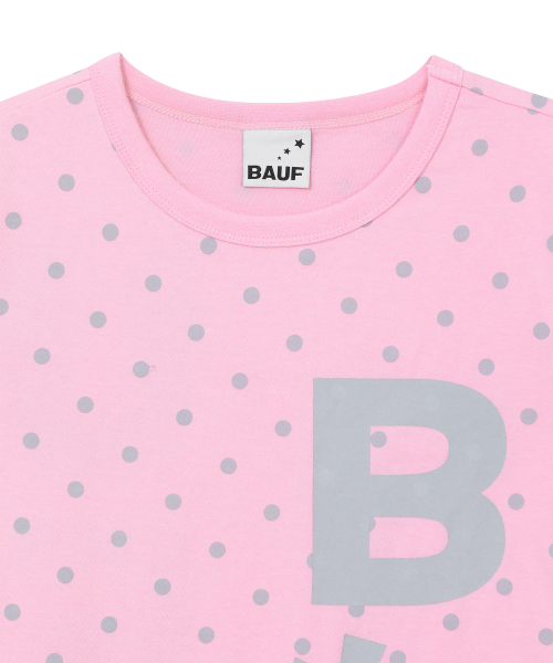 BAUF（バウフ）の「[BAUF x RINKA] BロゴスリムフィットTシャツ [ドットピンク]（Tシャツ/カットソー・レディース・その他・FREE）」の6枚目の写真