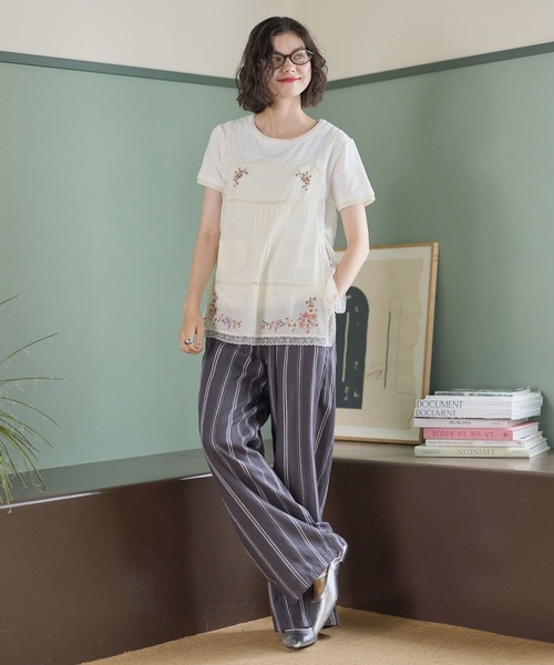 niko and...(ニコアンド)の「エプロン刺繍キャミソール(シャツ/ブラウス・レディース・ライトブルー/クリーム・FREE)」の18枚目の写真