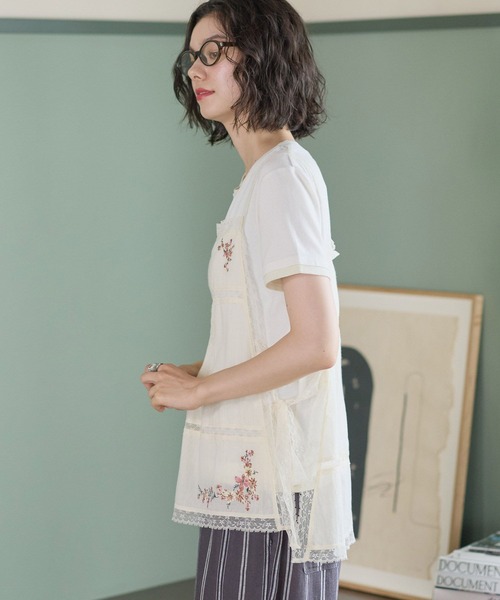 niko and...(ニコアンド)の「エプロン刺繍キャミソール(シャツ/ブラウス・レディース・ライトブルー/クリーム・FREE)」の19枚目の写真
