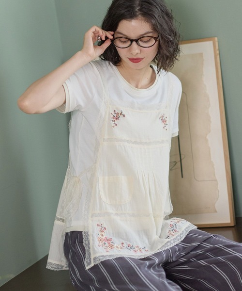 niko and...(ニコアンド)の「エプロン刺繍キャミソール(シャツ/ブラウス・レディース・ライトブルー/クリーム・FREE)」の20枚目の写真
