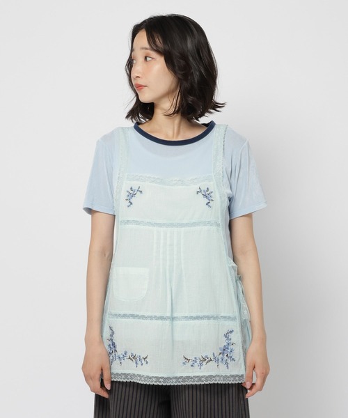 niko and...(ニコアンド)の「エプロン刺繍キャミソール(シャツ/ブラウス・レディース・ライトブルー/クリーム・FREE)」の6枚目の写真