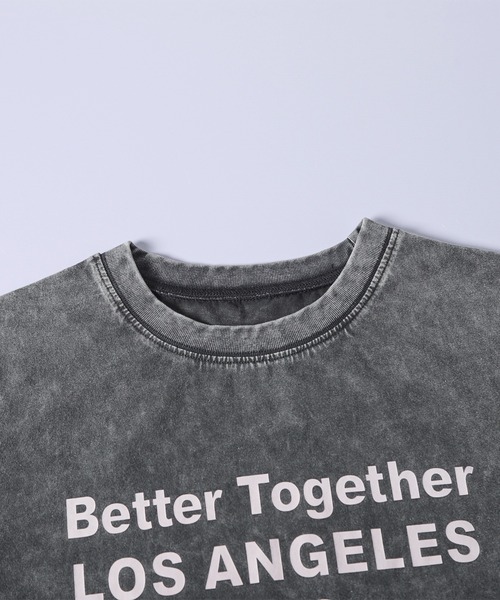 AMELY(エミリー)の「ヴィンテージライク ロゴプリント Tシャツ(Tシャツ/カットソー・レディース・ホワイト/ブラック系/ベージュ/ピンク・フリー)」の10枚目の写真