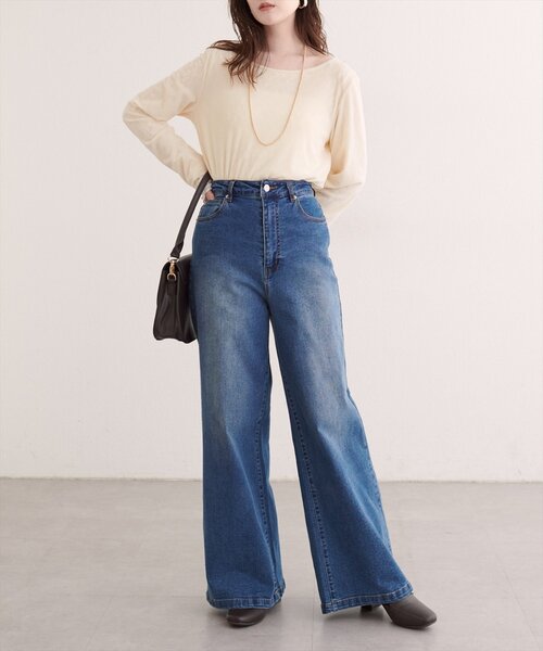 natural couture(ナチュラルクチュール)の「シアーベロア×レースリバーシブルTOPS(Tシャツ/カットソー・レディース・ブラウン/モカ/ブラック/アイボリー・FREE)」の14枚目の写真