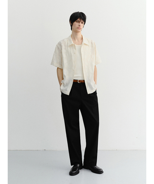 DUNST FOR MEN(ダンストフォーメン)の「HOLIDAY JACQUARD SHIRT_UNISEX_UDSH6B122_CREAM JACQUARD(シャツ/ブラウス・メンズ・アイボリー・X-SMALL/SMALL/MEDIUM/LARGE/X-LARGE)」の2枚目の写真