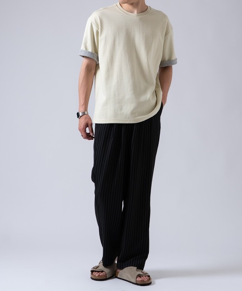 OXA（オグザ）の「ピンストライプ ツータック スラックス ワイドパンツ OXA（スラックス・メンズ・グレー/ブラック・MEDIUM/LARGE）」の17枚目の写真
