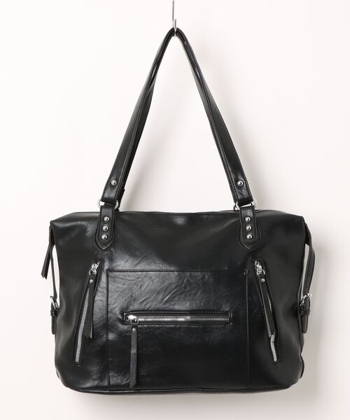 LA VORAGINE(ラ ヴォラジネ)の「A4対応大容量 外ポケットスクエアトートバッグ(トートバッグ・レディース・Black/Silver/PINK/アイボリー・FREE)」の5枚目の写真