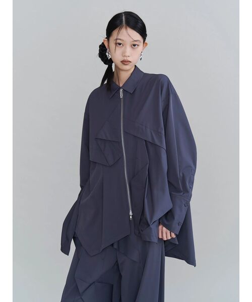 UN3D.（アンスリード）の「ORIGAMI ZIP UP SH / オリガミジップアップシャツ（シャツ/ブラウス・レディース・グレー/ホワイト/ブラック・36/38）」の3枚目の写真